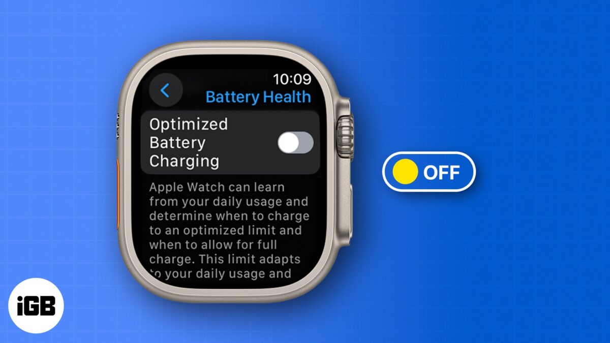 How to turn off optimized battery charging on apple watch
