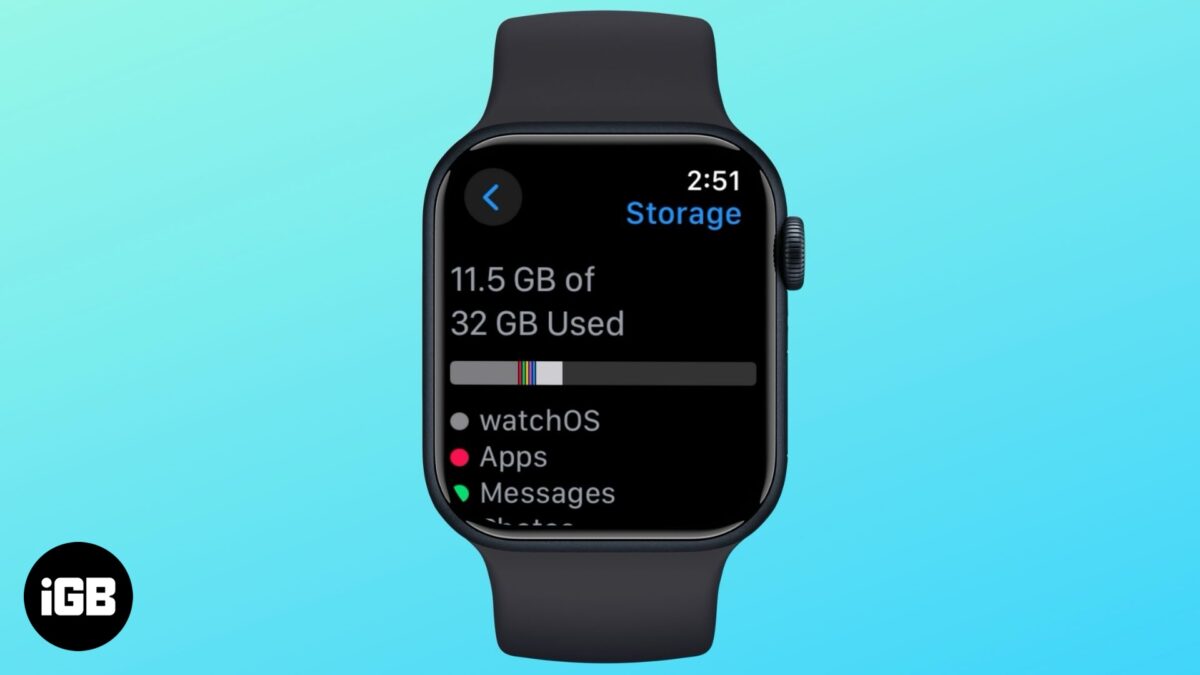 Check the storage space on apple watch