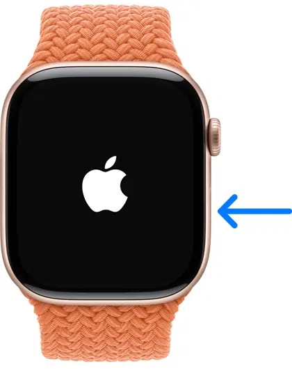 Hold the Side button until the Apple logo appears.