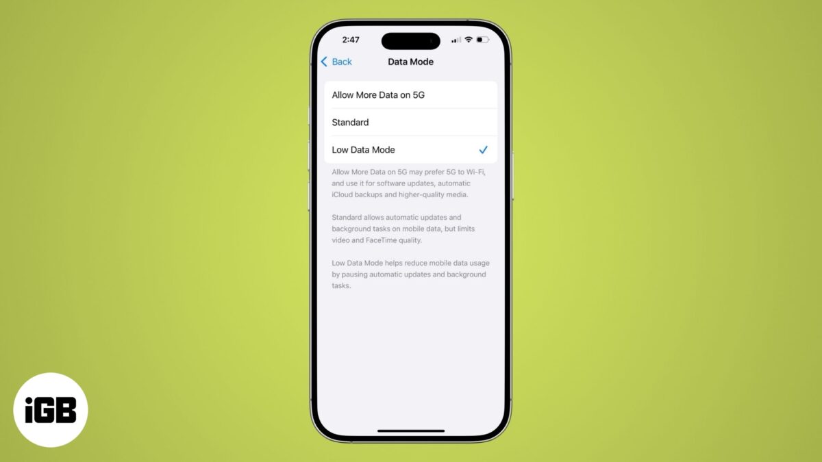 How to use low data mode on iphone and ipad