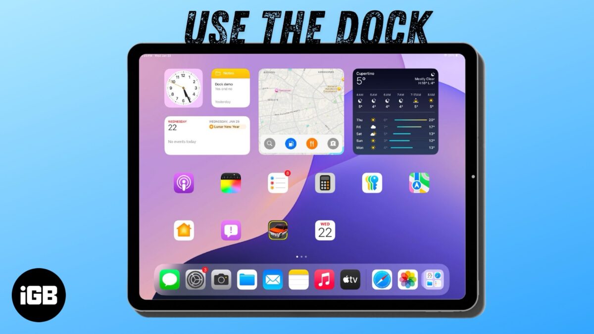 Manage the dock on ipad