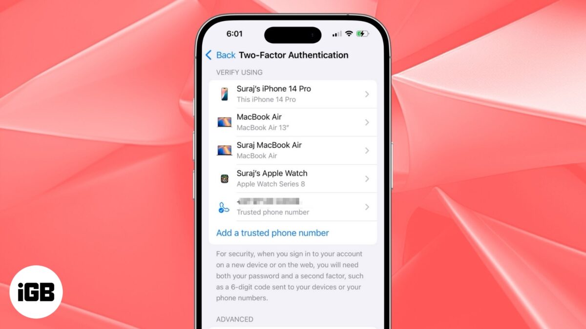 Secure your apple account with two factor authentication