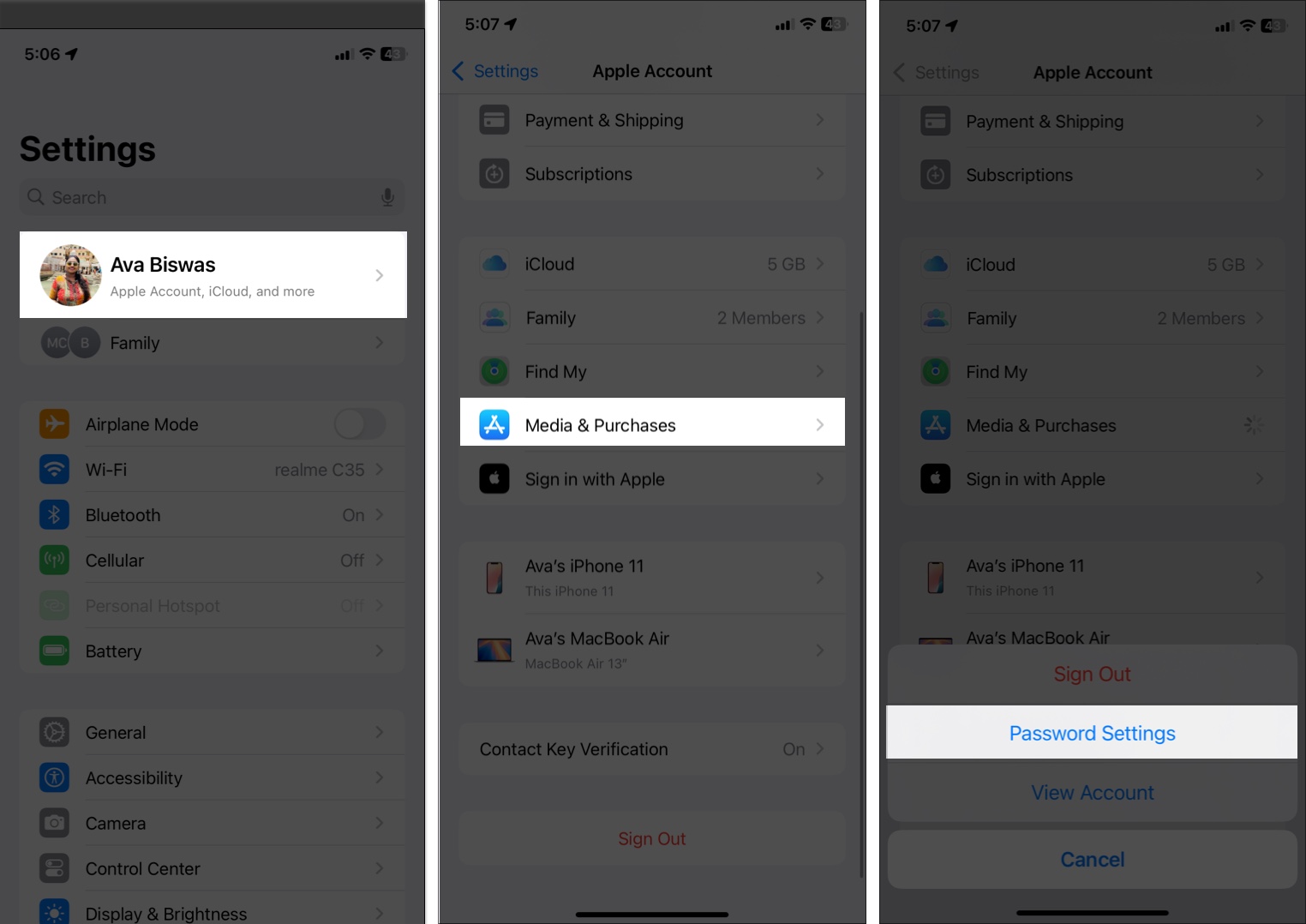 Alternative method for changing apps store authentication settings