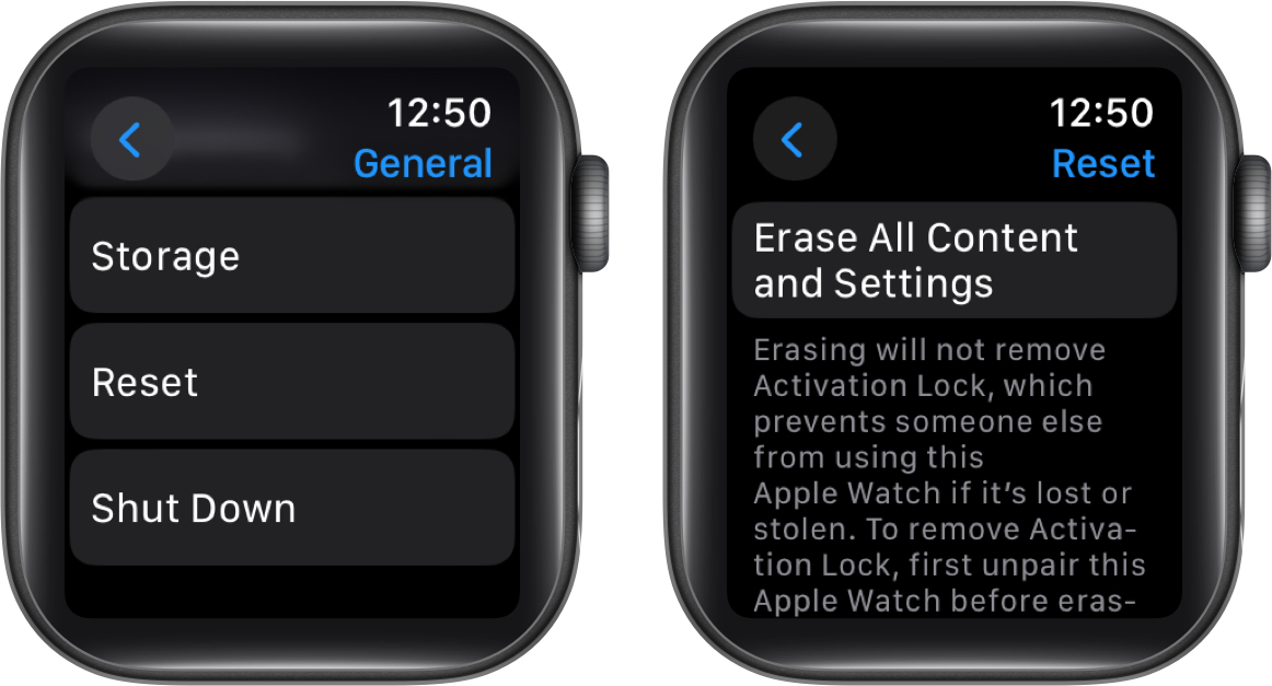 Select reset and tap erase all content and settings
