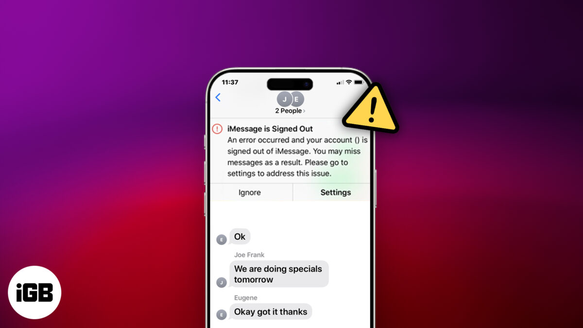 How to fix the imessage is signed out error on an iphone