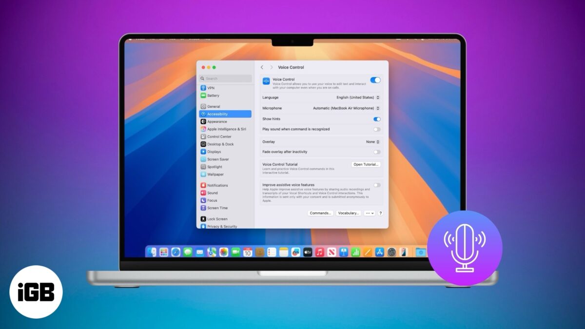 Use voice control on mac to navigate hands free