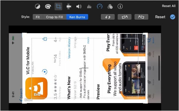 Rotate a video in iMovie on Mac