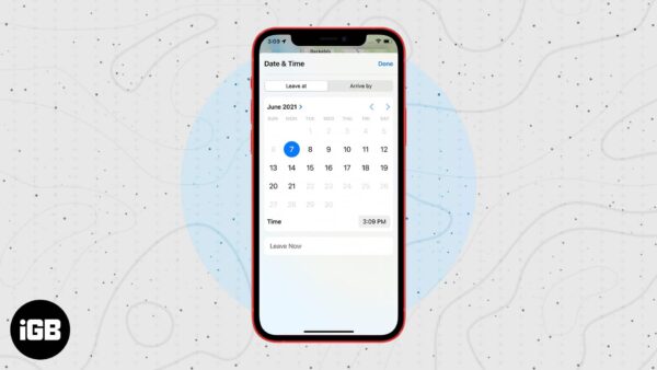 How to set arrival and leaving time for driving directions in apple maps