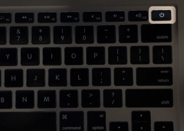 Press and hold the macbooks power button