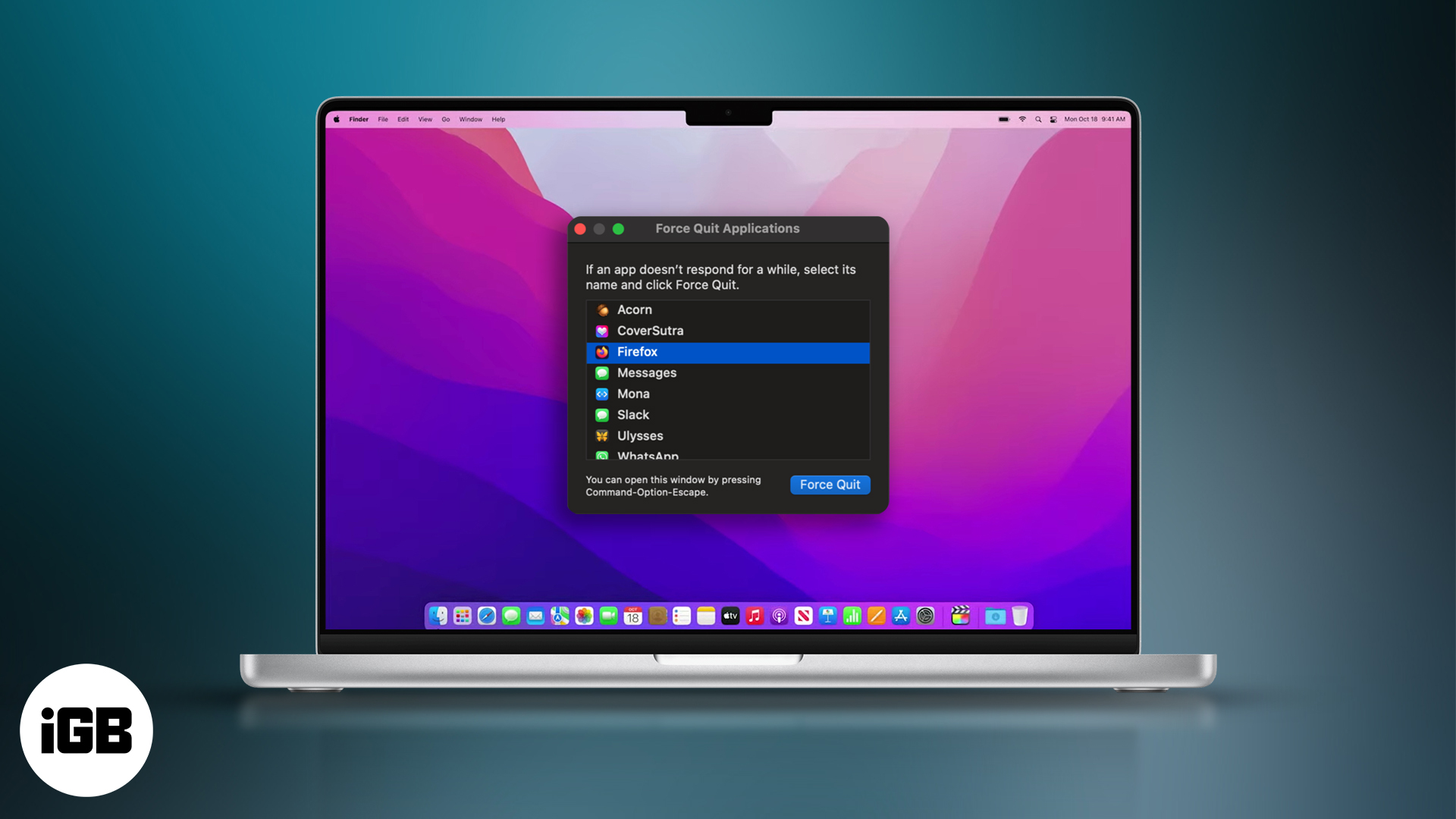 Force Quit Apps on a Mac.