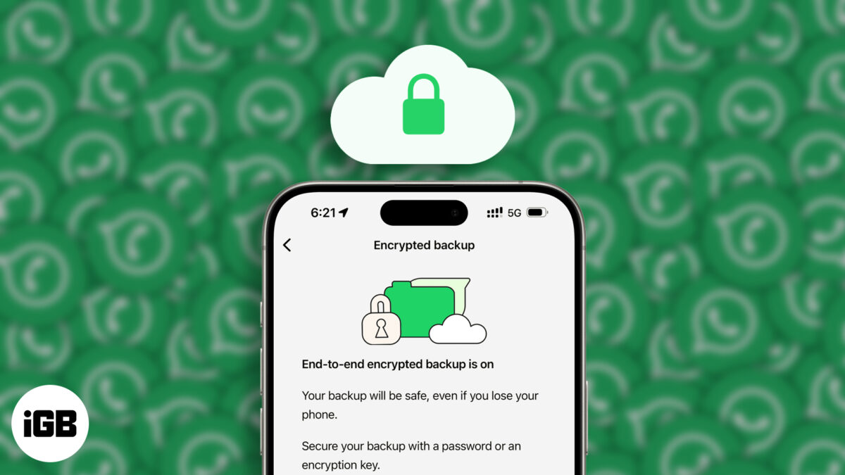 Enable whatsapp end to end encrypted backups