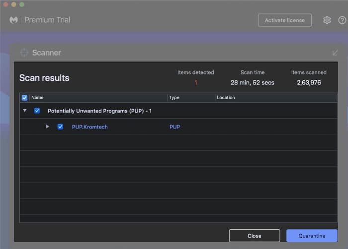Scan for malware on Mac