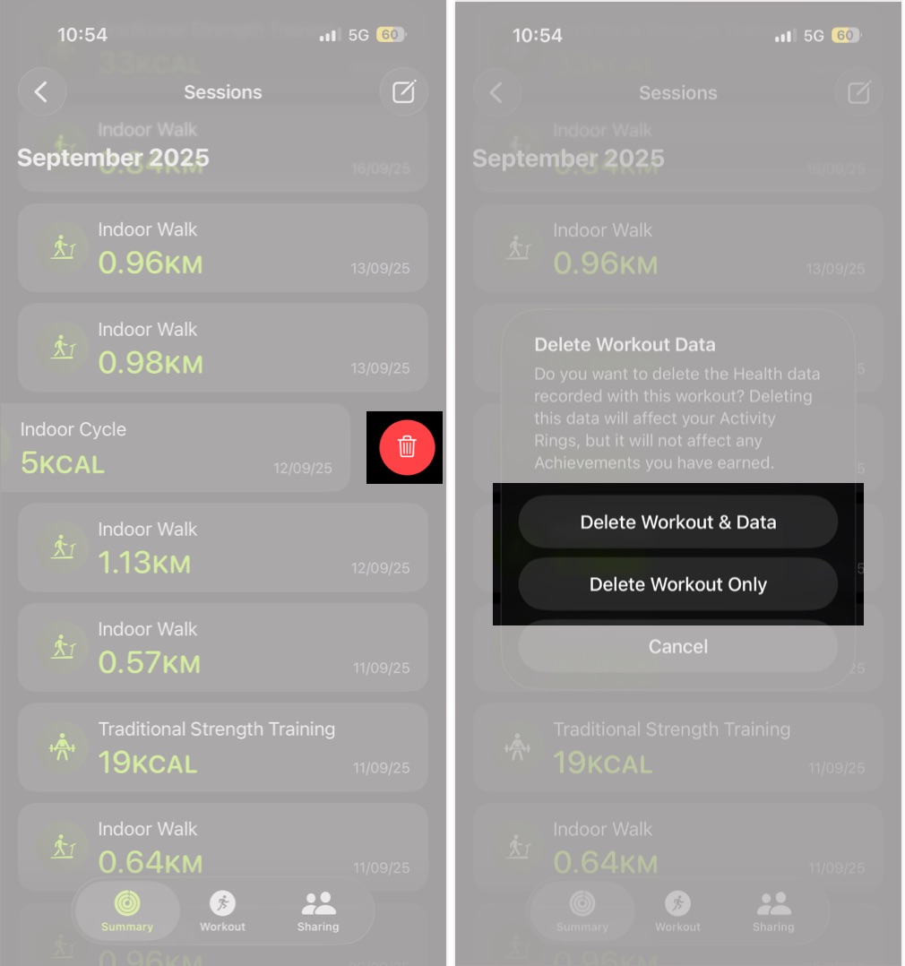 How to Delete Workouts on Apple Watch the Right Way – iGeeksBlog Delete Apple Watch workout by swiping left and tapping delete option