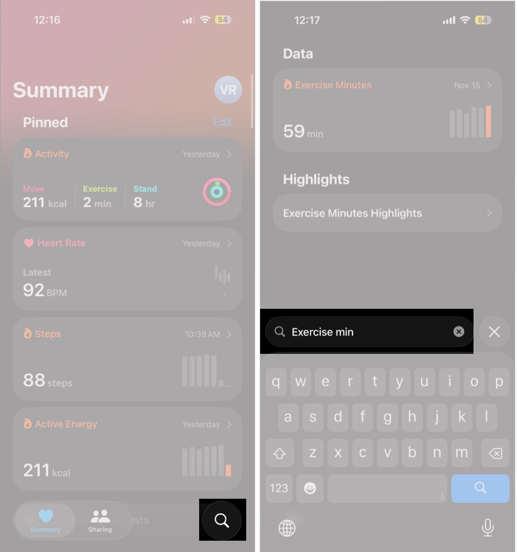 How to Delete Workouts on Apple Watch the Right Way – iGeeksBlog Open Exercise Minutes in Health app using Search tab on iPhone
