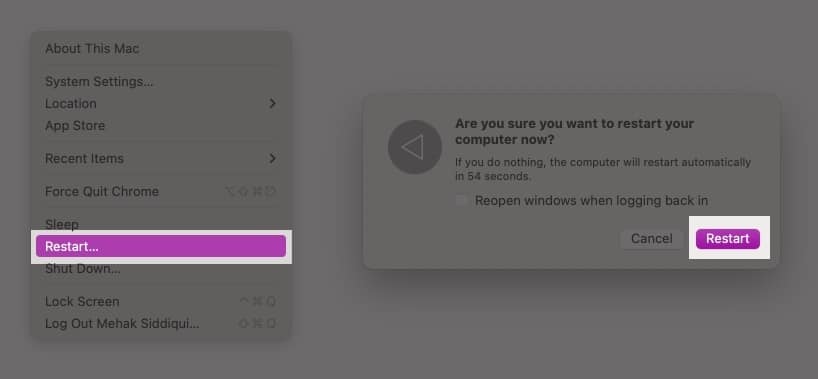 Reboot your Mac.