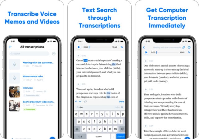 Transcribe - Speech to Text app for iPhone