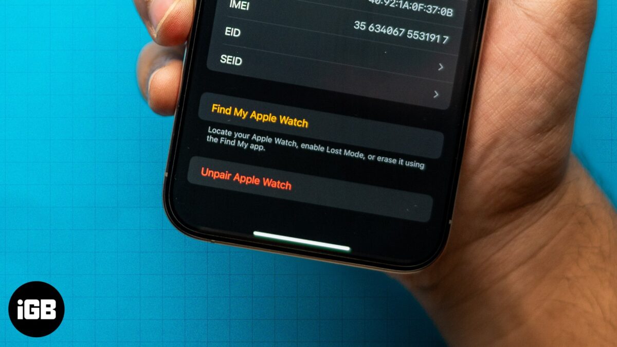 How to unpair apple watch