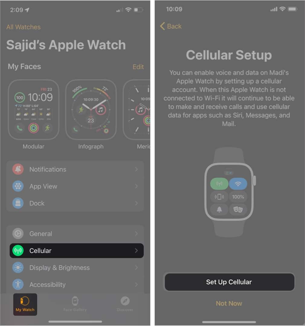 Multiple cellular plans on apple watch
