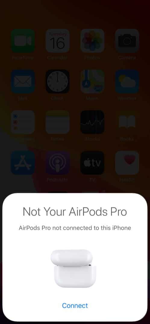 Tap connect and follow on-screen instructions on iPhone