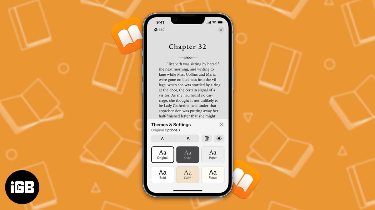 How to use themes while reading books on iphone