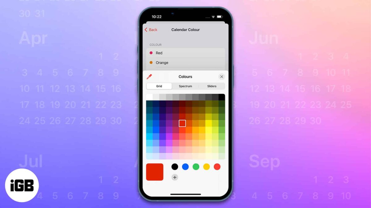 How to change calendar color on iphone