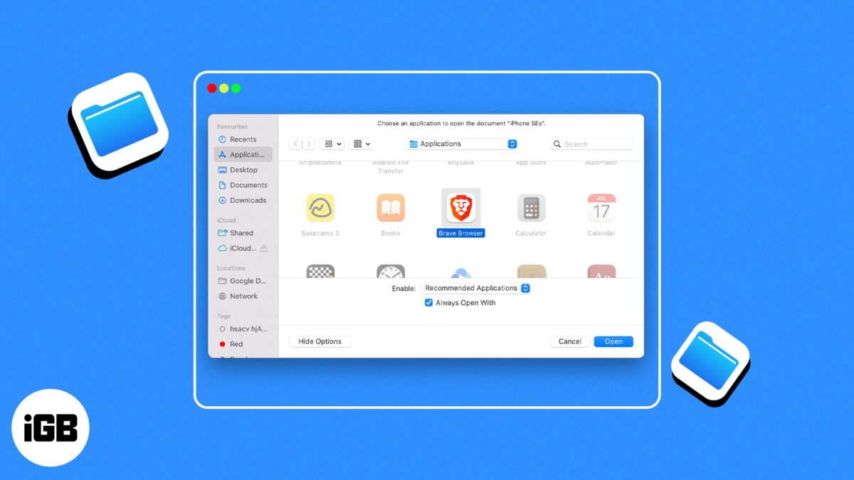 How to change a file types default app in mac
