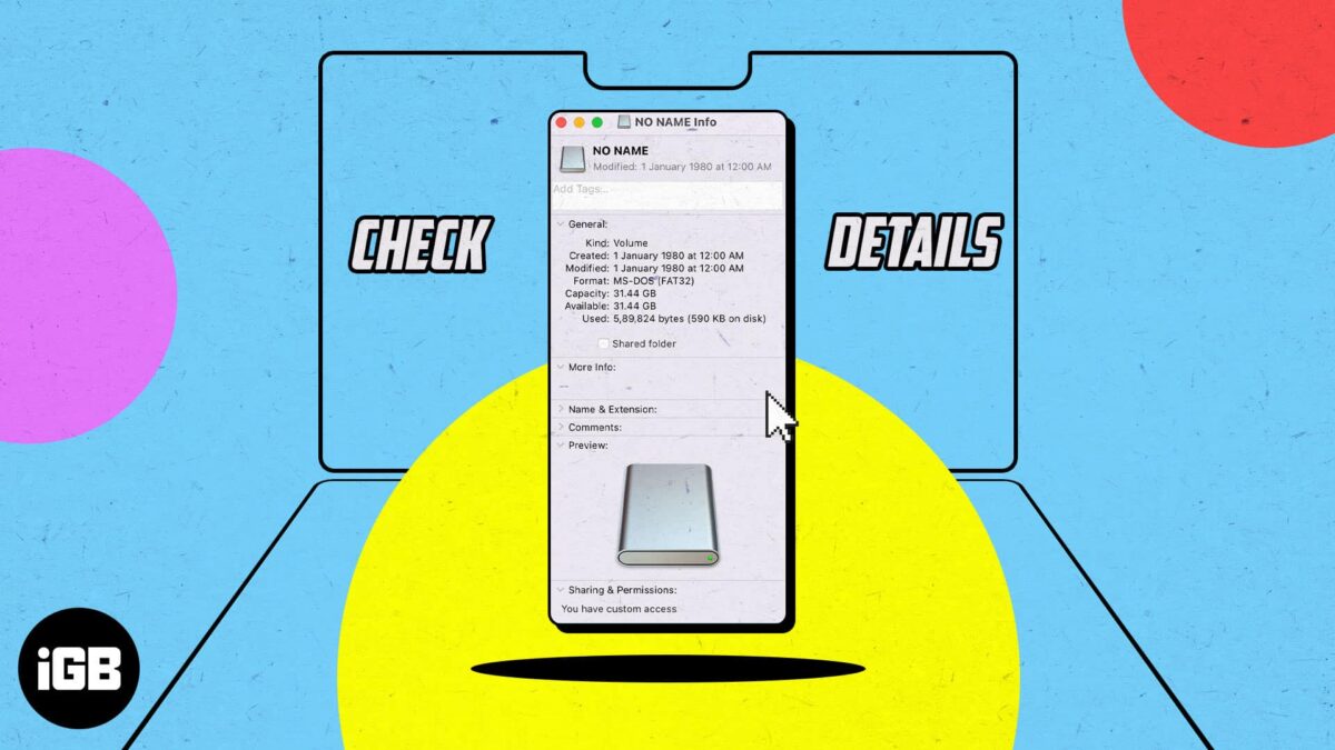 How to determine file system of external drive on mac