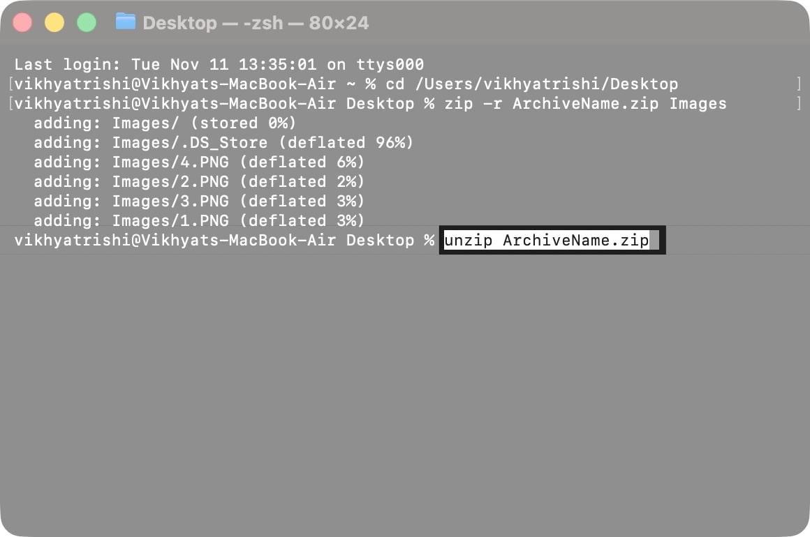 How to Zip and Unzip Files and Folders on Mac – iGeeksBlog Open Terminal, enter the command unzip ArchiveNamezip