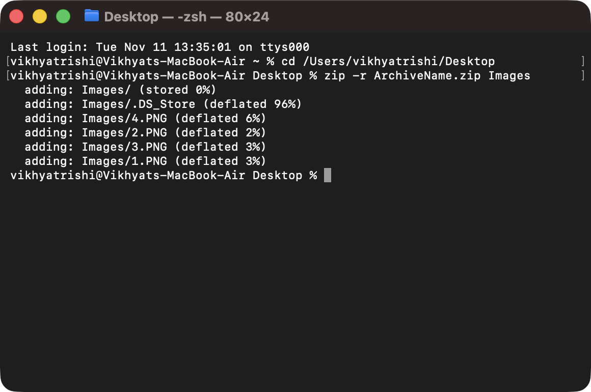 How to Zip and Unzip Files and Folders on Mac – iGeeksBlog Press Return and Terminal will create the ZIP file