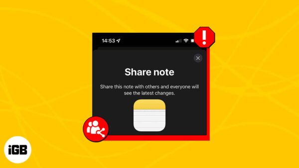 Cannot share or collaborate in notes app on iphone