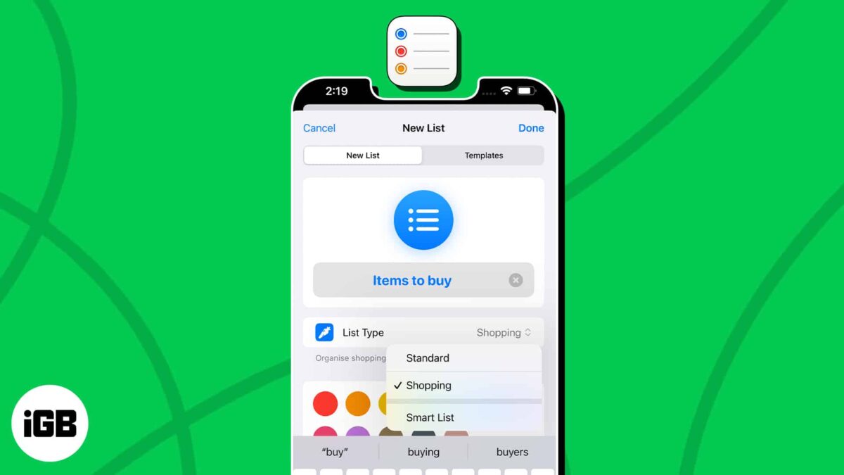 How to create grocery list in reminders on iphone and mac