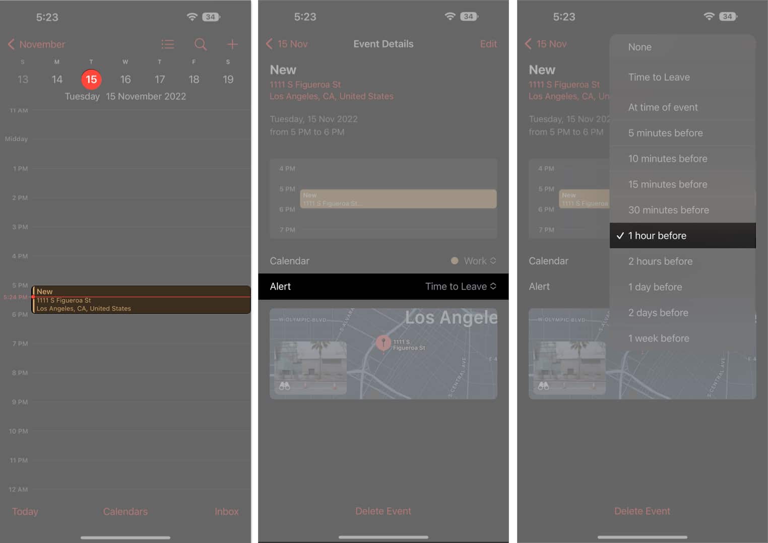 How to modify leave now notifications on iPhone