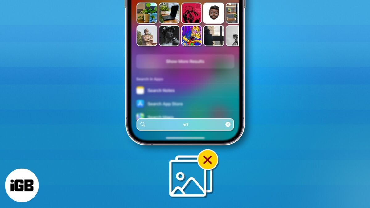 Remove photos from spotlight search on iphone