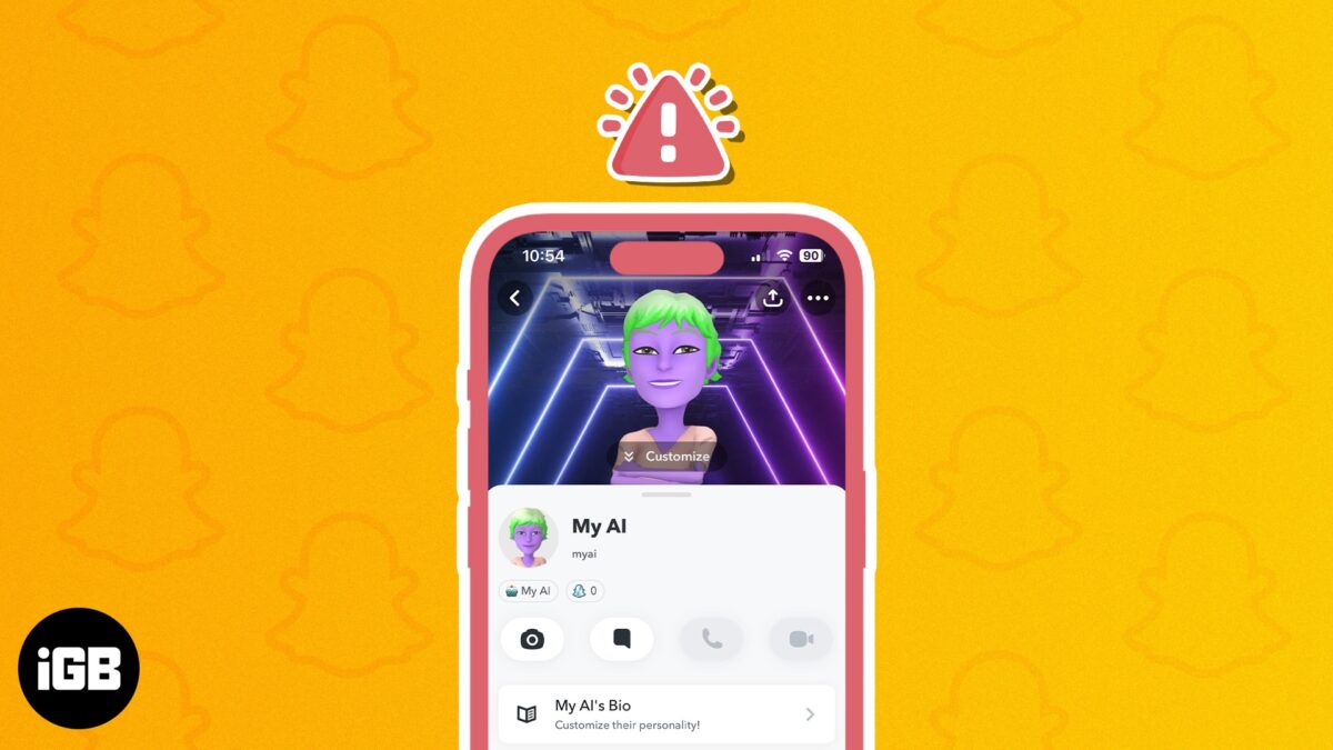 Snapchat my ai not working on iphone