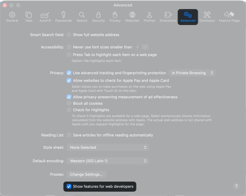 How to enable the develop menu
