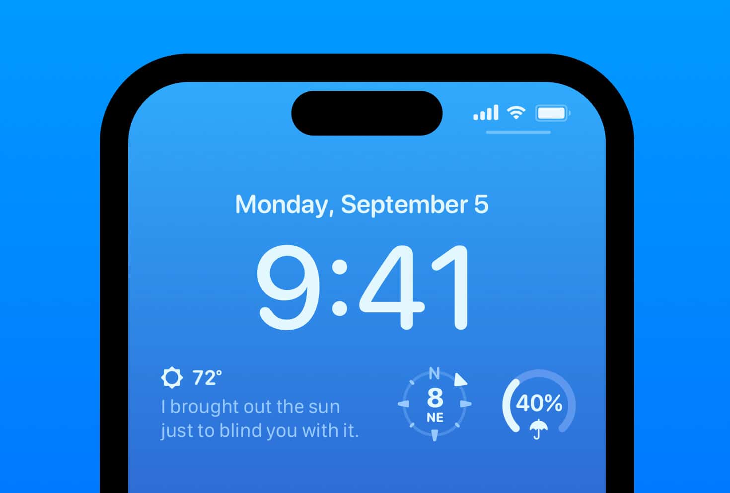Carrot Weather Lock Screen Widget.