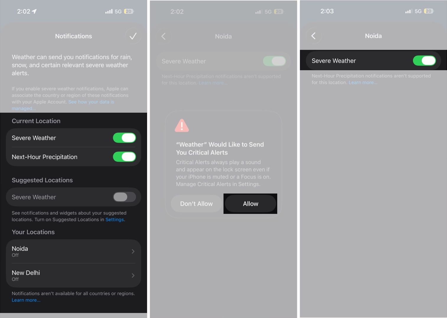 Turn On Severe Weather Alerts in the Weather App on iPhone