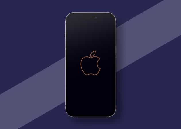 Glowing-Apple-logo-minimalist-wallpaper