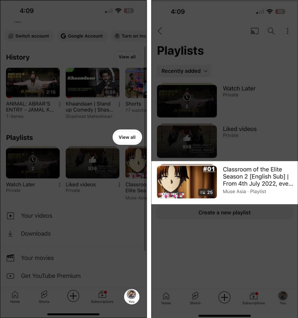 Access-a-playlist-in-YouTube-in-iPhone