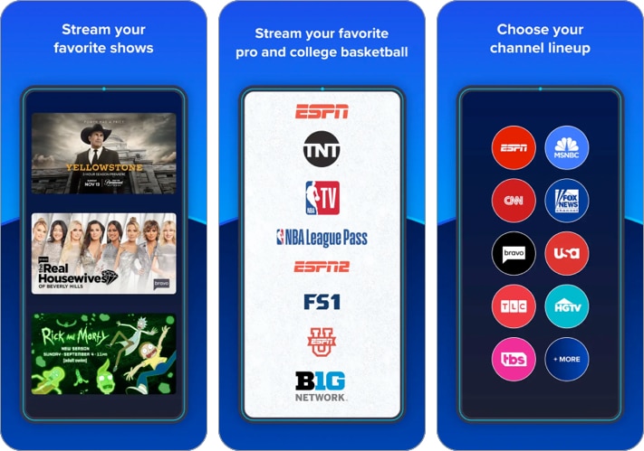 Sling Live TV iPhone and iPad app screenshot