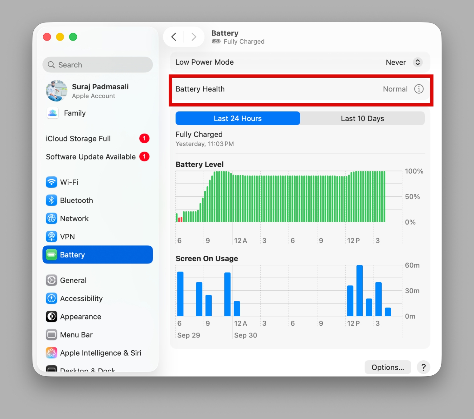 Check the Battery Health