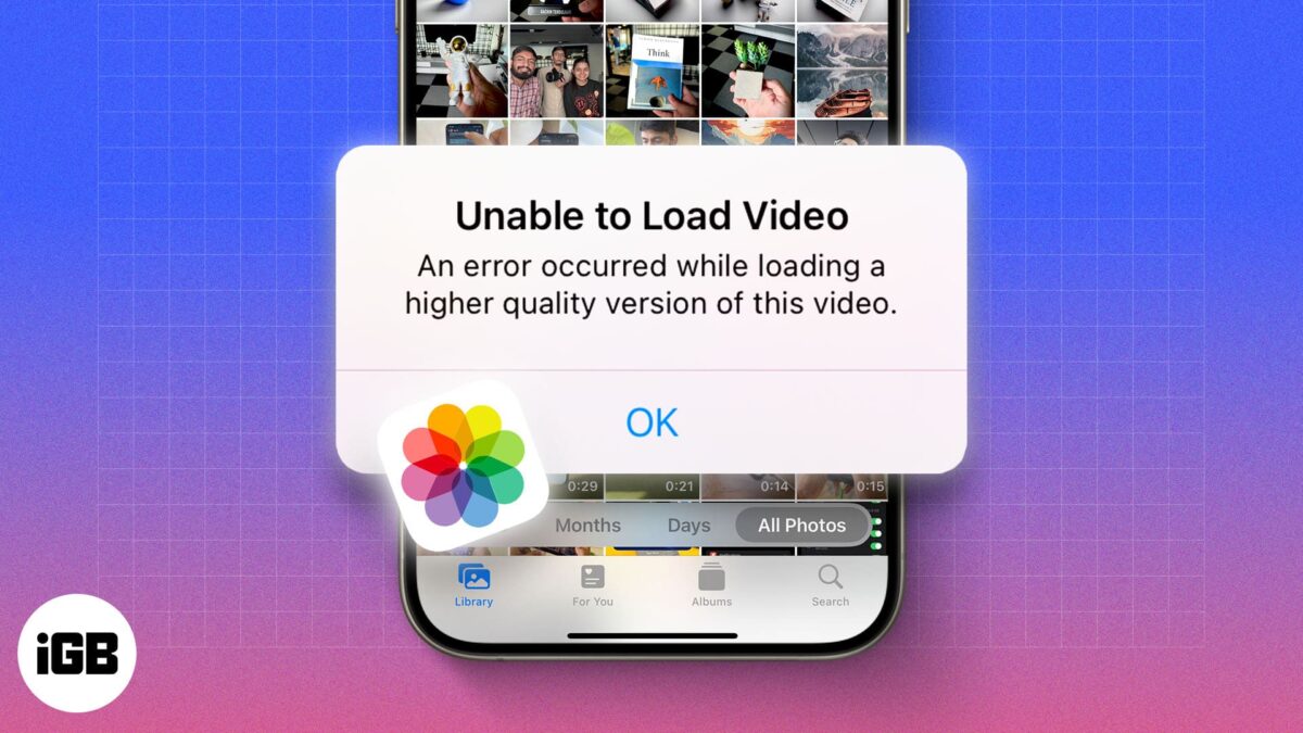 How to fix unable to load photo or video error on iphone