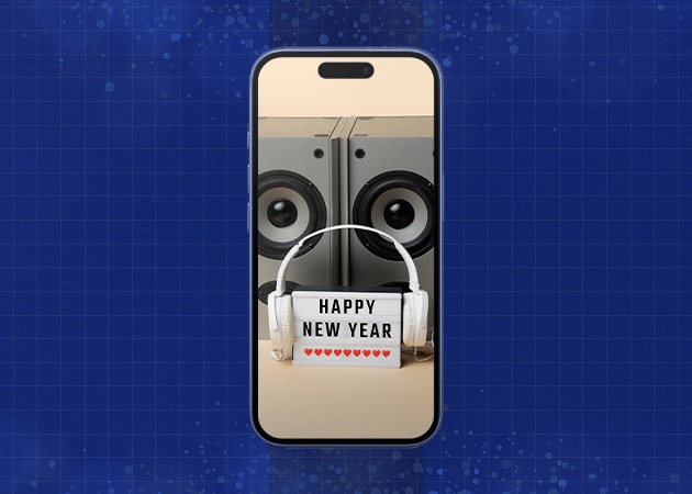 Retro Vintage New Year Look iPhone Background Mockup.