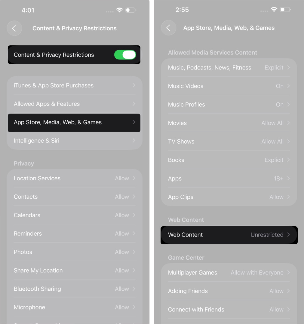Why is clear history and website data greyed out