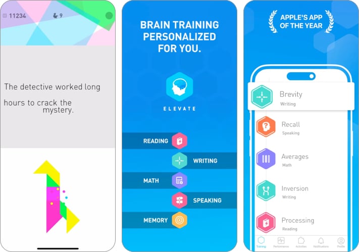 Elevate Brain Training Games iPhone, iPad app screenshot