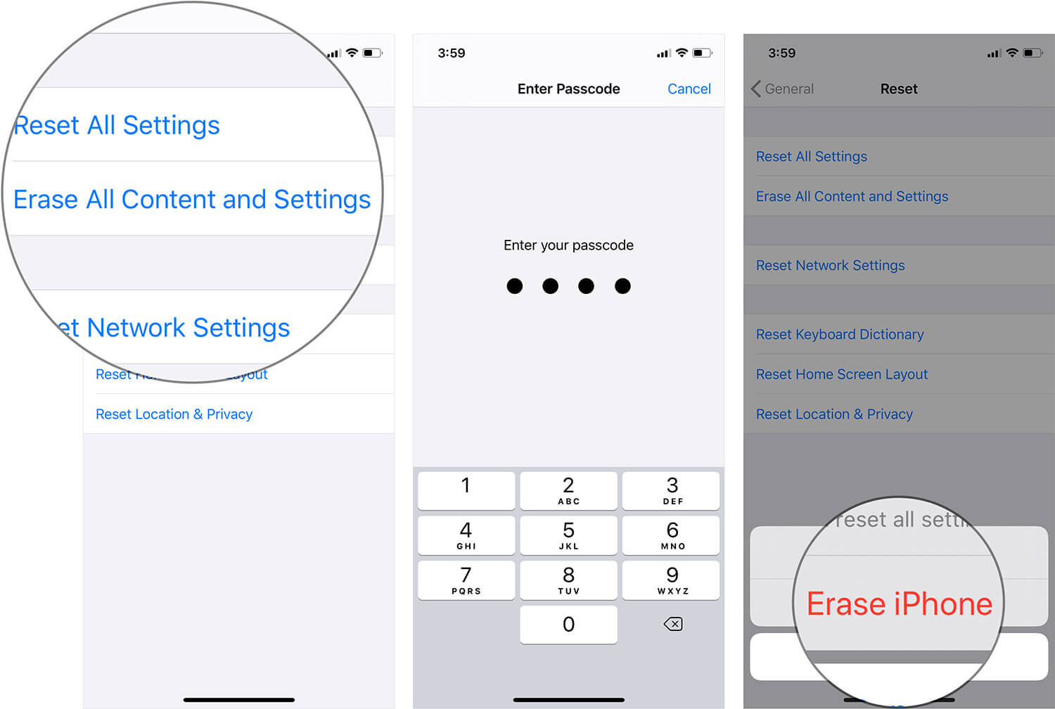 Erase all content and settings on iphone or ipad