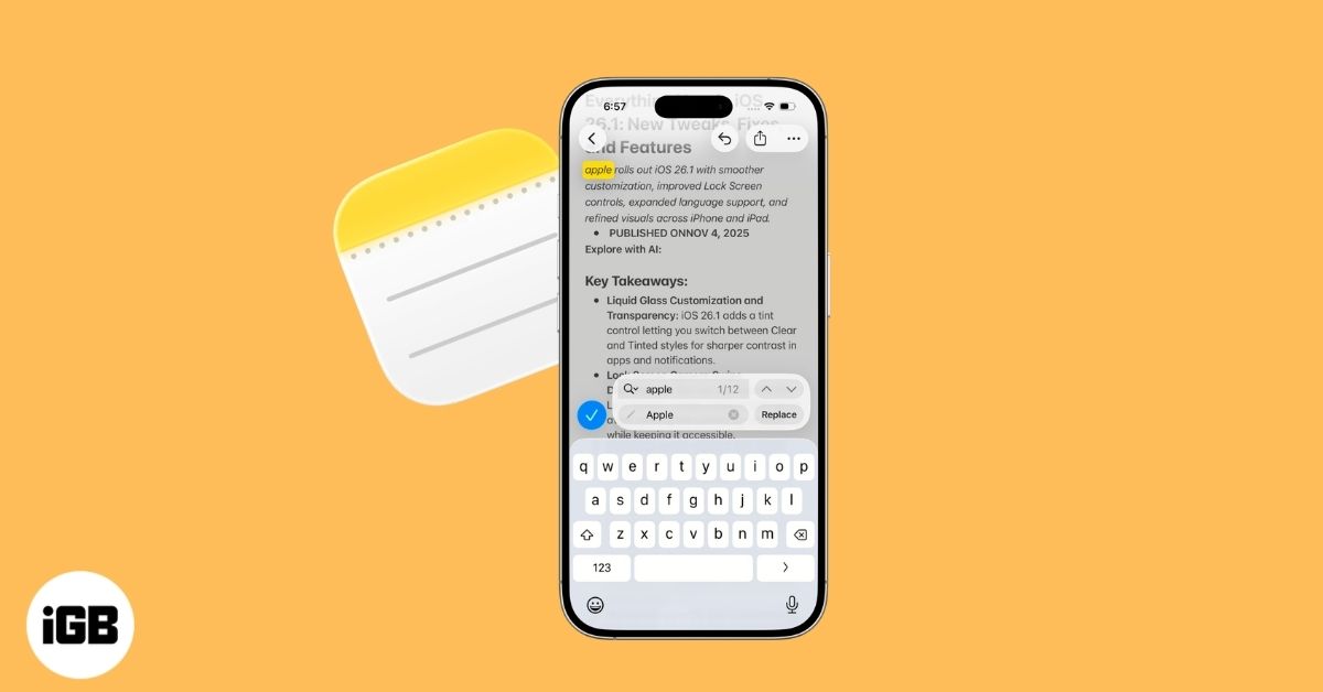 Find and Replace Text in the Notes App on iPhone