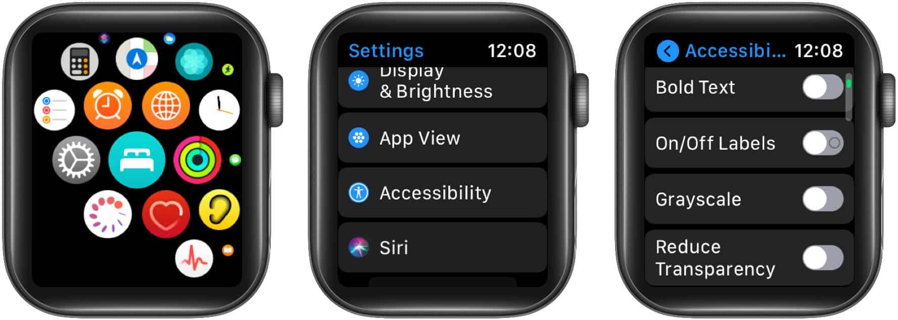 Turn-on bold text and other text settings on your Apple Watch