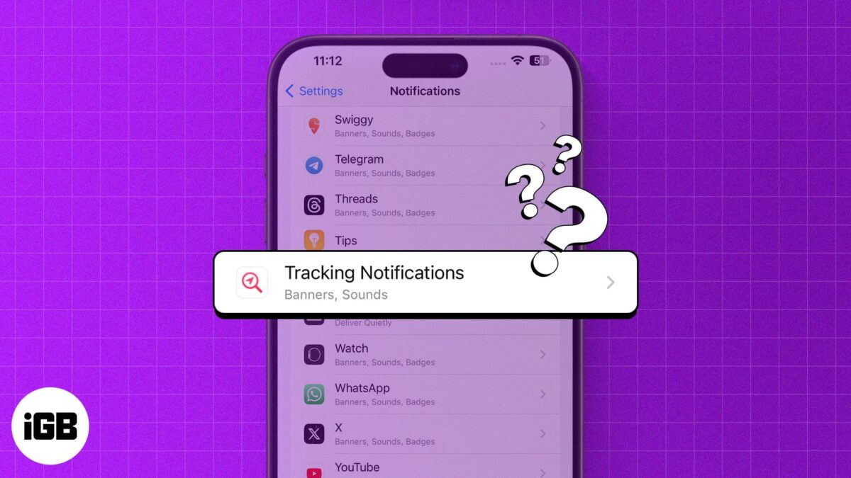 What is tracking notifications on iphone
