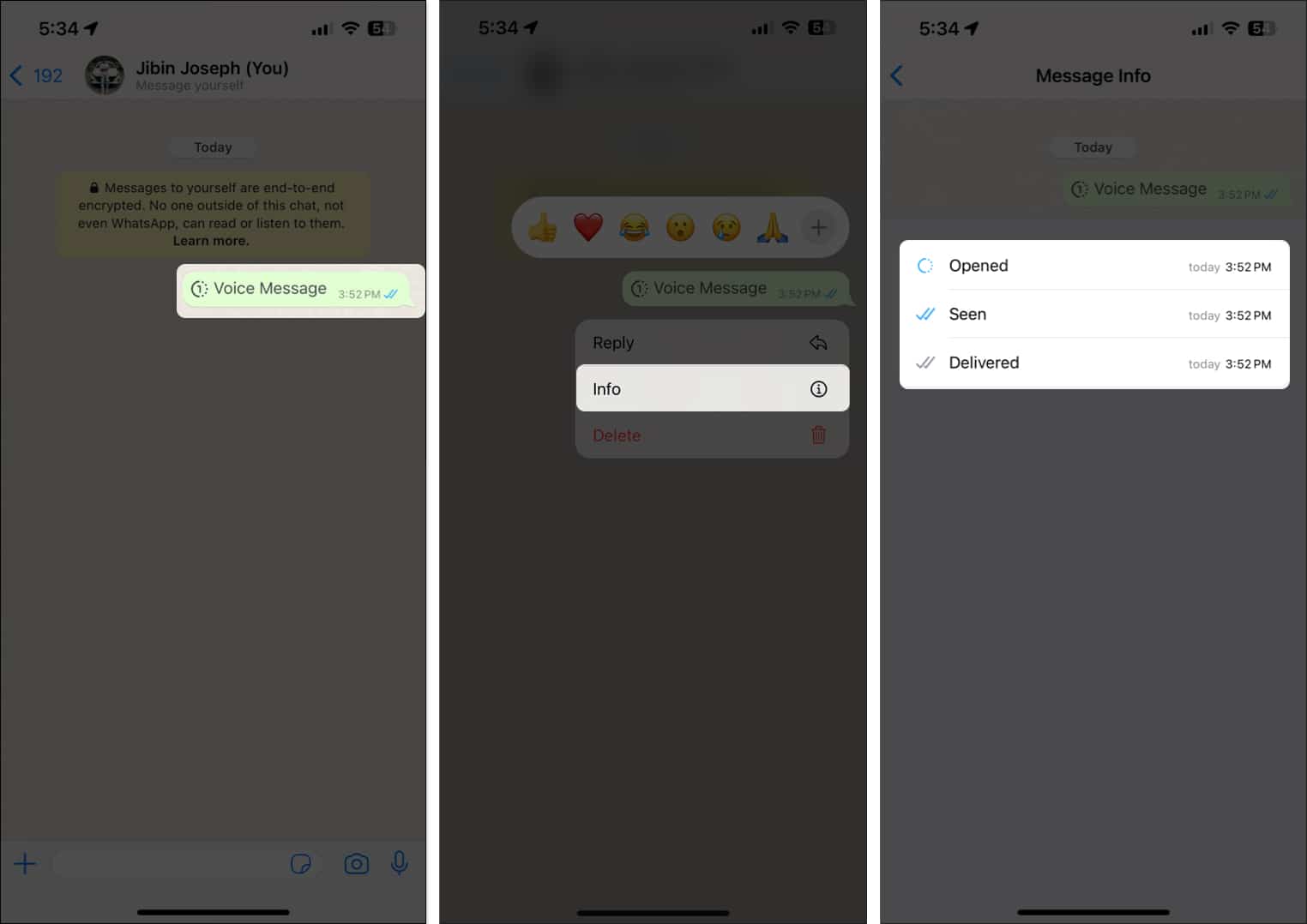 Check for Blue tick mark under message, long press message, tap info and see the time of read message